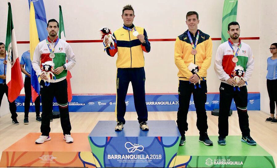 Miguel Rodriguez won the men's squash title in front of a home crowd ©Twitter/MiguelSquash