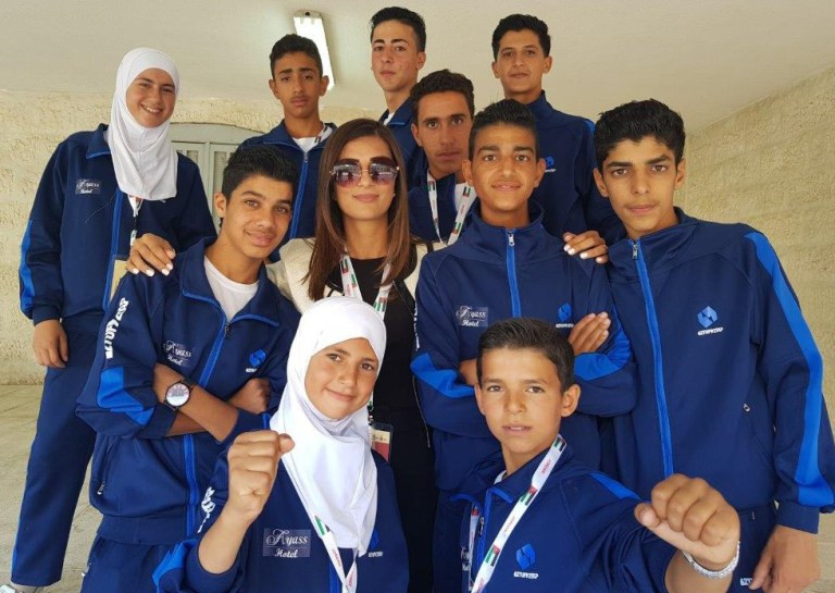 Members of the first refugees squad to compete at an international taekwondo tournament ©THF