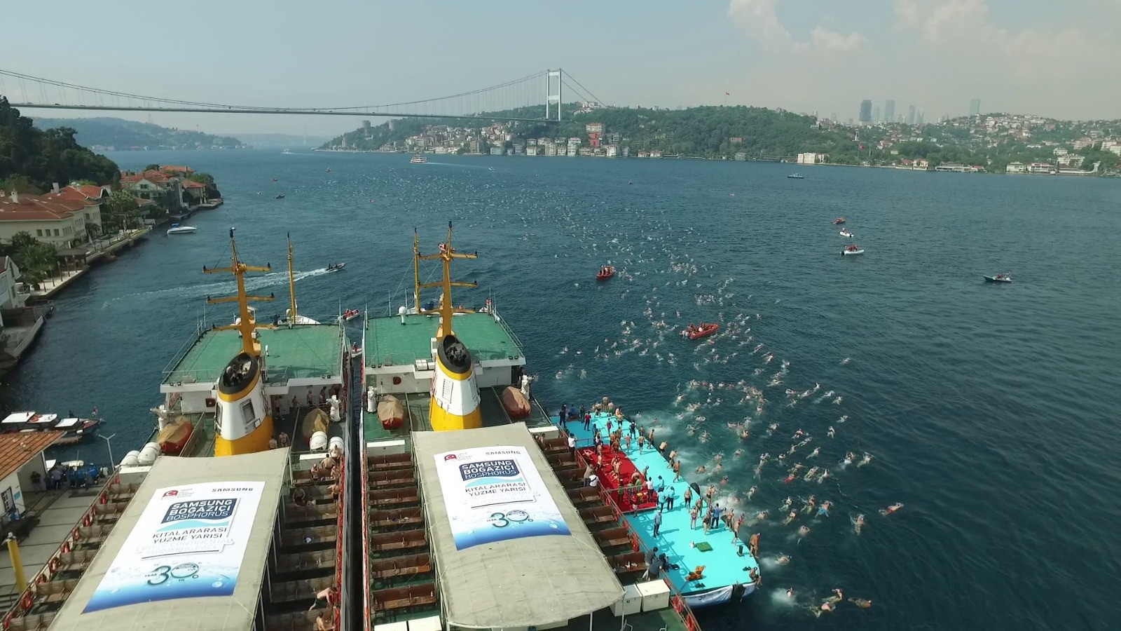 More than 2,000 take part in Bosphorus Cross-Continental Swimming Race organised by Turkish Olympic Committee
