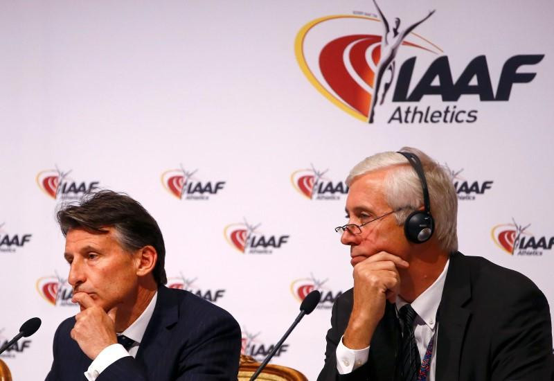 Rune Andersen, the Norwegian head of the IAAF Taskforce, right, is expected to tell the ruling Council led by Sebastian Coe, left, that Russia should not be readmitted to international competition ©Getty Images