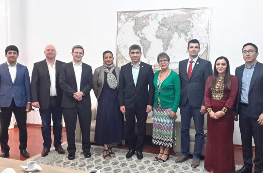 An IWF delegation which visited Ashgabat last month ©IWF