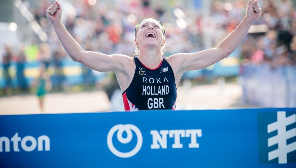 Vicky Holland from Great Britain led from start to finish to claim her second win of the season ©ITU