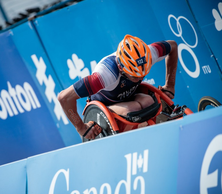 The men's PTWC wheelchair race was won by Alexandre Paviza from France ©ITU