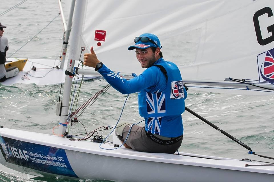 Britain's defending champion Lorenzo Chiavarini is back in medal contention in the men's laser ©Getty Images