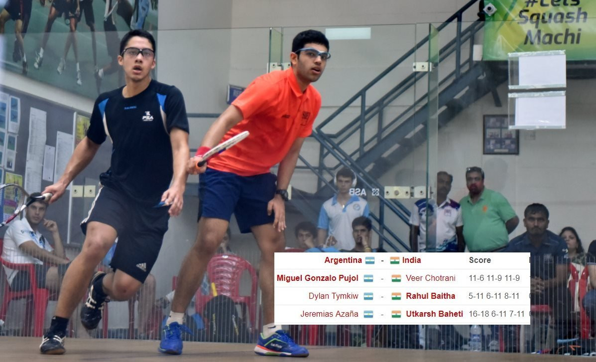 Hosts India finished in 11th place after coming from behind to beat Argentina 2-1 ©World Squash