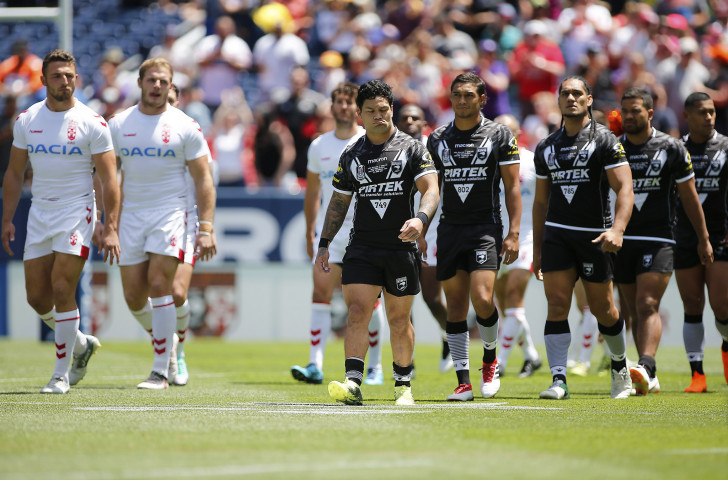  England and New Zealand take the field prior to their rugby league test match at Sports Authority Field at Mile High on June 23 in Denver, Colorado ©Getty Images  
