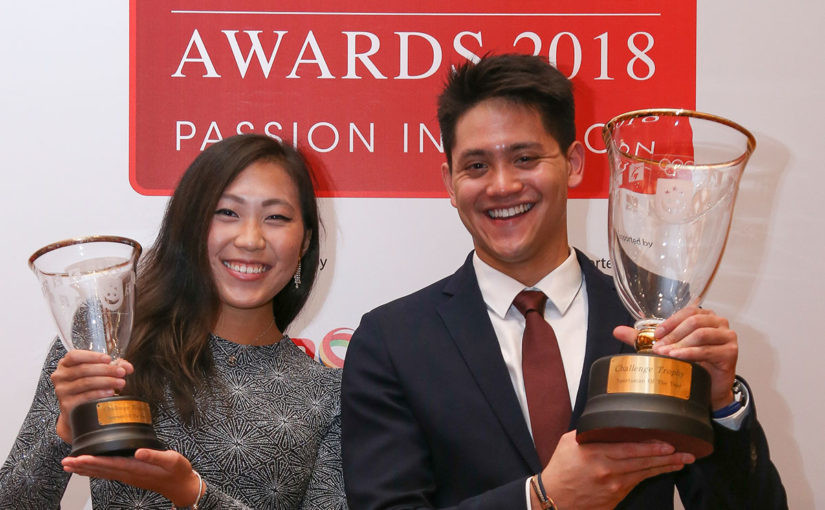 Joseph Schooling and Feng Tianwei have been named Singapore's 2017 Sportsman and Sportswoman of the Year ©SNOC