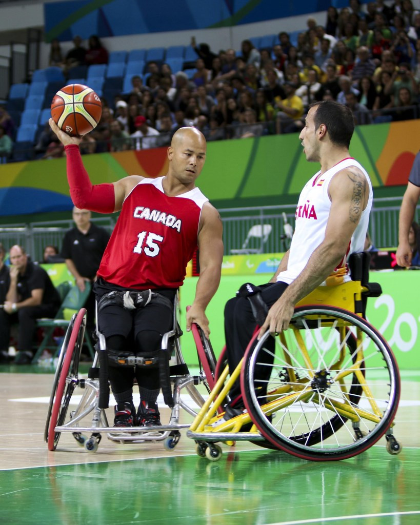 Canada pictured competing at the Rio 2016 Paralympics in the men's competition ©IWBF