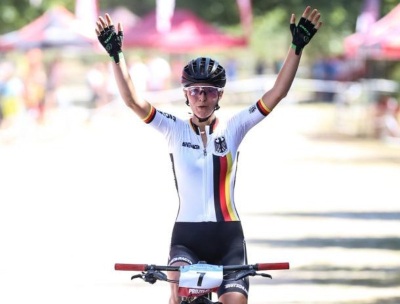 Germany’s Felicitas Geiger triumphed in the women's competition ©WUC Cycling 2018
