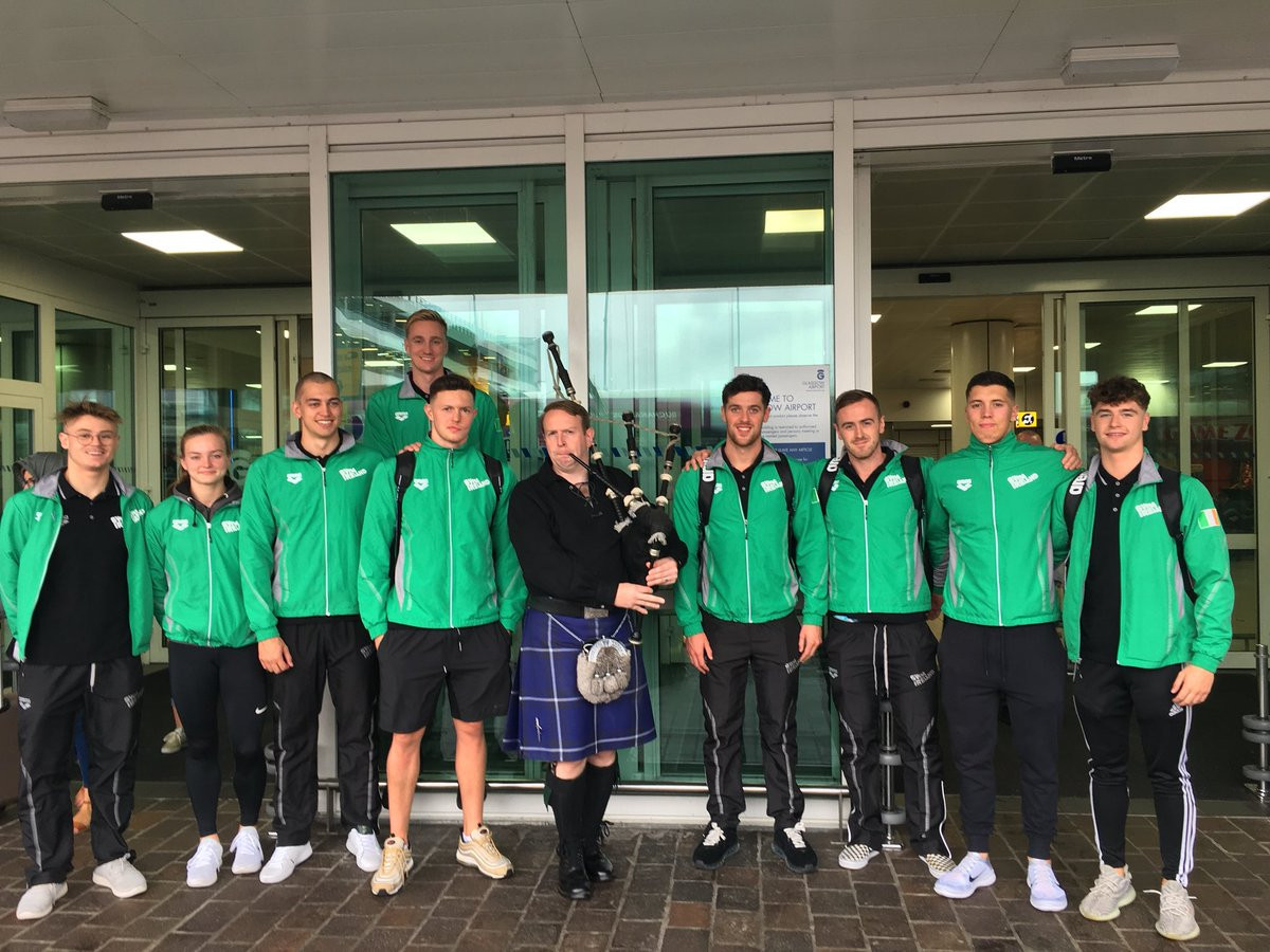 The Irish swim team were among the athletes to arrive in Glasgow today ©Swim Ireland/Twitter