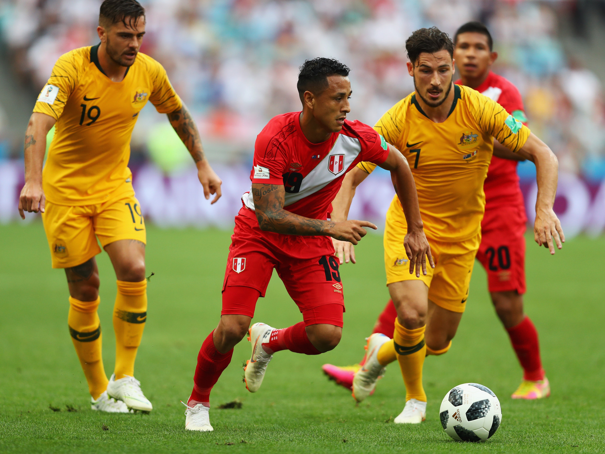 Australia pictured facing Peru during the FIFA World Cup ©Getty Images