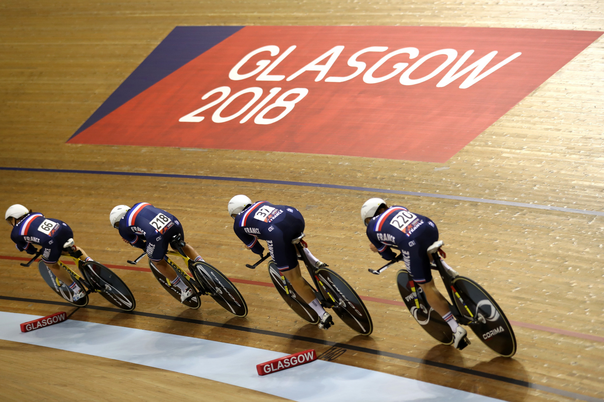 Team pursuit qualification was the focus of the first day at the Sir Chris Hoy Velodrome ©Getty Images