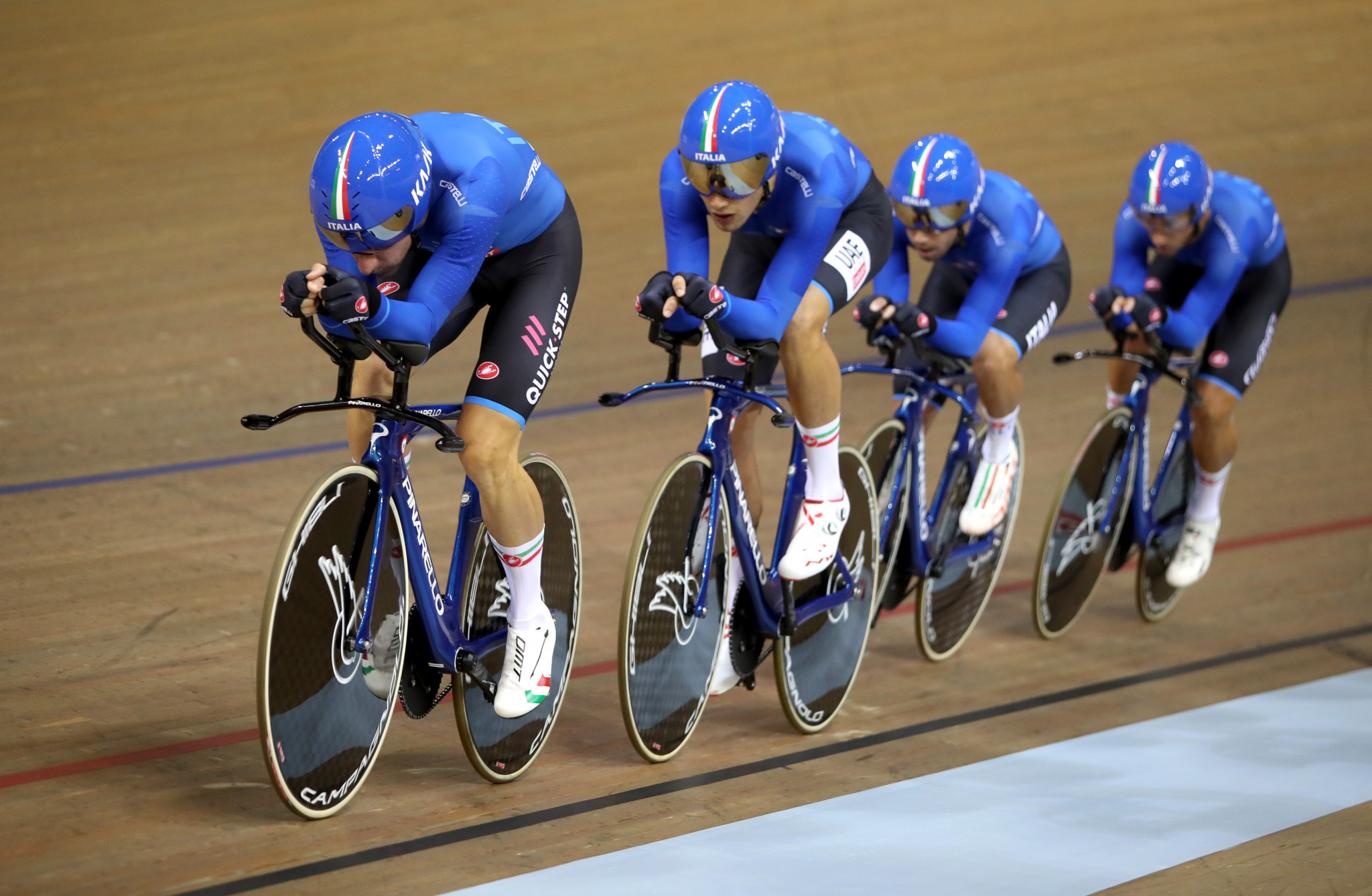 Italy posted the quickest men's qualifying time and will face Britain in the first round ©Getty Images