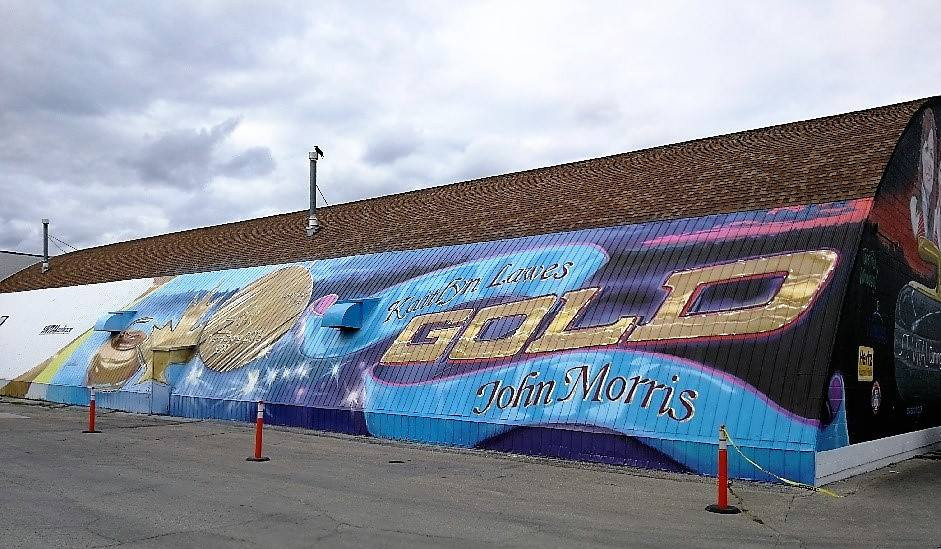 A massive mural in honour of double Olympic gold medallist Kaitlyn Lawes has been unveiled at St. Vital Curling Club in Winnipeg after she won the mixed doubles with partner John Morris at Pyeongchang 2018 ©St. Vital Curling Club/Facebook  