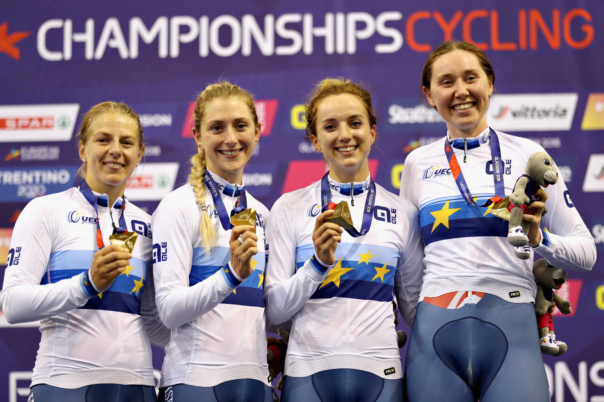 Women's team pursuit squad deliver first British gold of European Championships in Glasgow