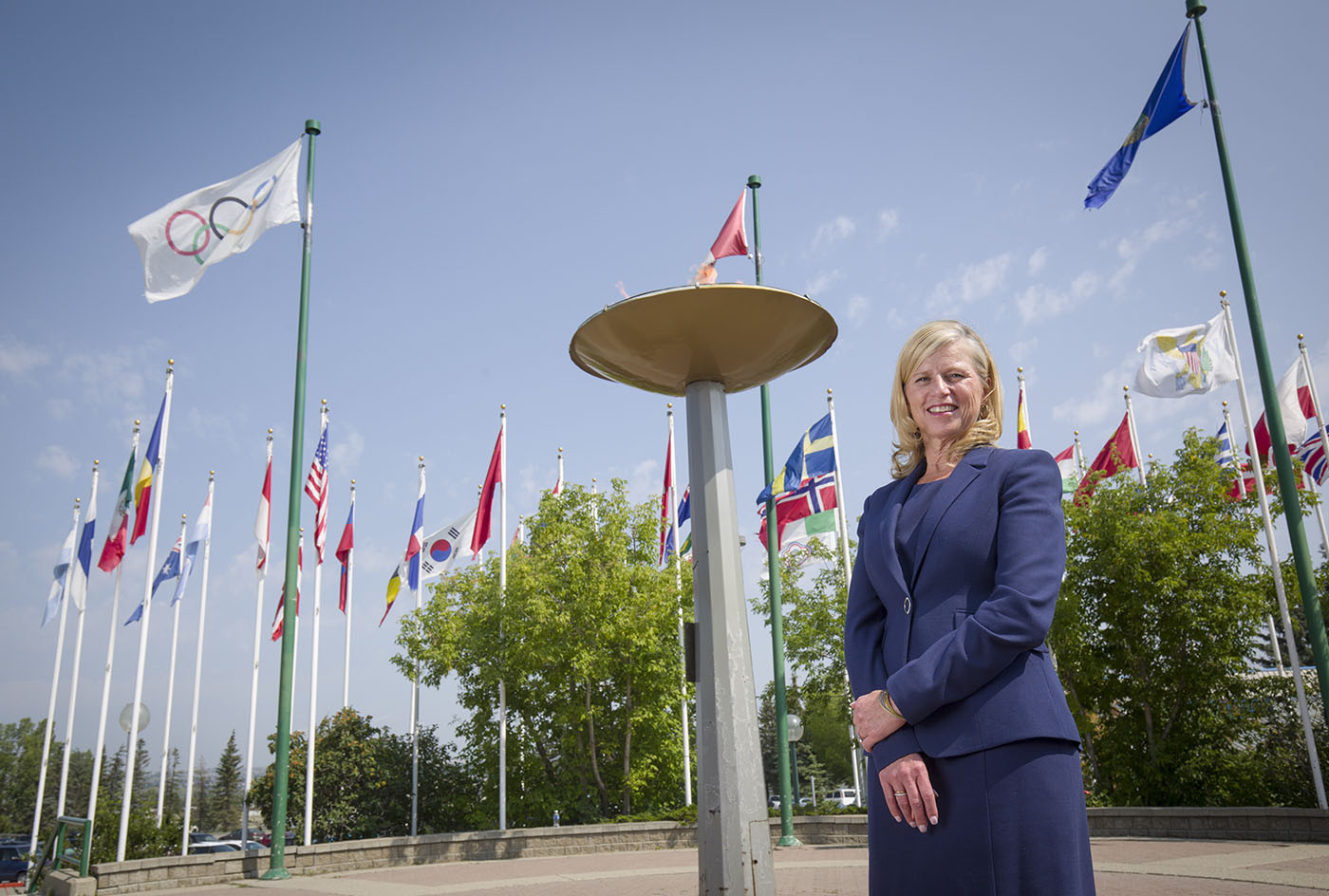 Mary Moran was introduced as chief executive of Calgary's bid to host the 2026 Winter Olympic and Paralympic Games on Tuesday ©Calgary 2026