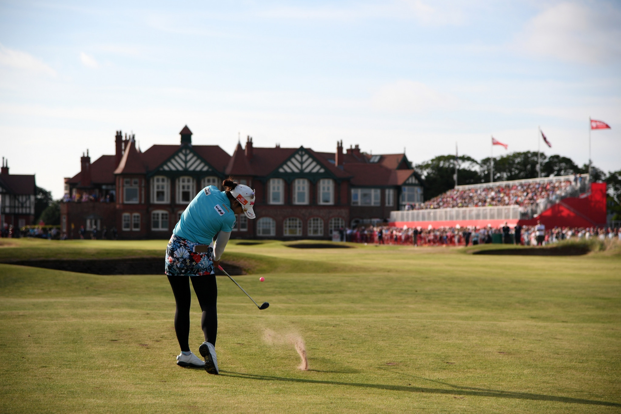 Thailand's Pomanong Phatlum leads the Women's British Open by one shot after carding a three under par 69 ©Getty Images