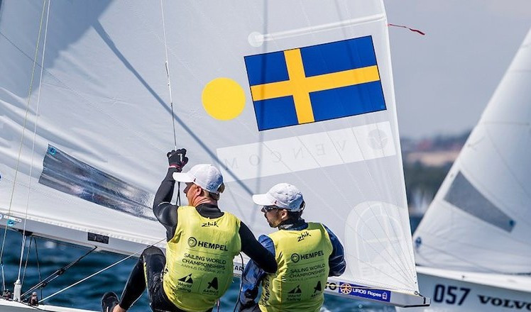 Anton Dahlberg and Fredrik Bergstrom of Sweden are among other leaders ©World Sailing