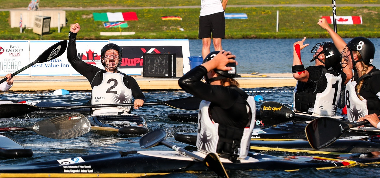 Germany won the women's under-21 title for the fourth time in a row at the Canoe Polo World Championships ©ICF