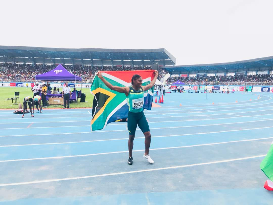 Caster Semenya completed the 400 and 800 metres double today ©CAA