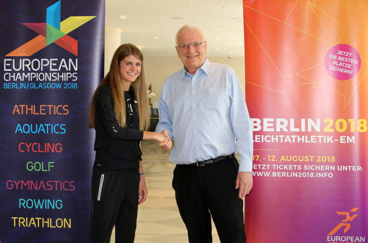 European Athletics President Svein Arne Hansen, pictured in April with German athlete Konstanze Klosterhalfen, has underlined his sport's commitment to future multi-sport editions of the European Championships  ©Getty Images  