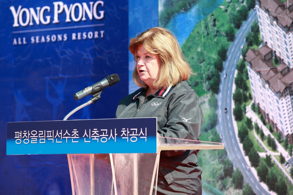 The groundbreaking ceremony was attended by members of the IOC Coordination Commission led by chair Gunilla Lindberg