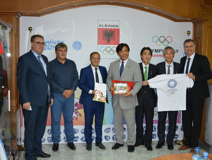 Albanian Olympic Committee President Viron Bezhani and secretary general Stavri Bello have welcomed two Japanese Parliamentarians, Hiroshi Hase and Minoru Kiuchi, to the body’s headquarters in Tirana ©EOC