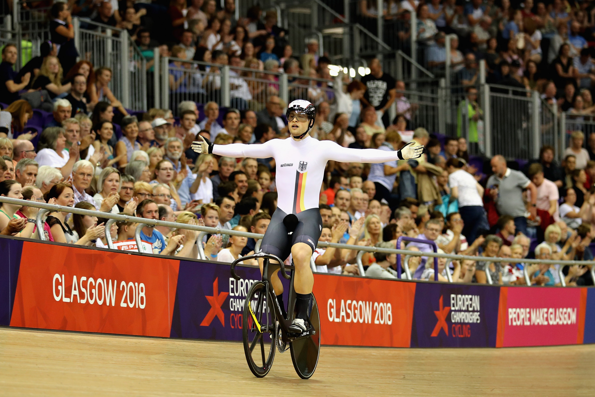 Stefan Botticher triumphed in the men's keirin event to conclude the track cycling programme ©Getty Images