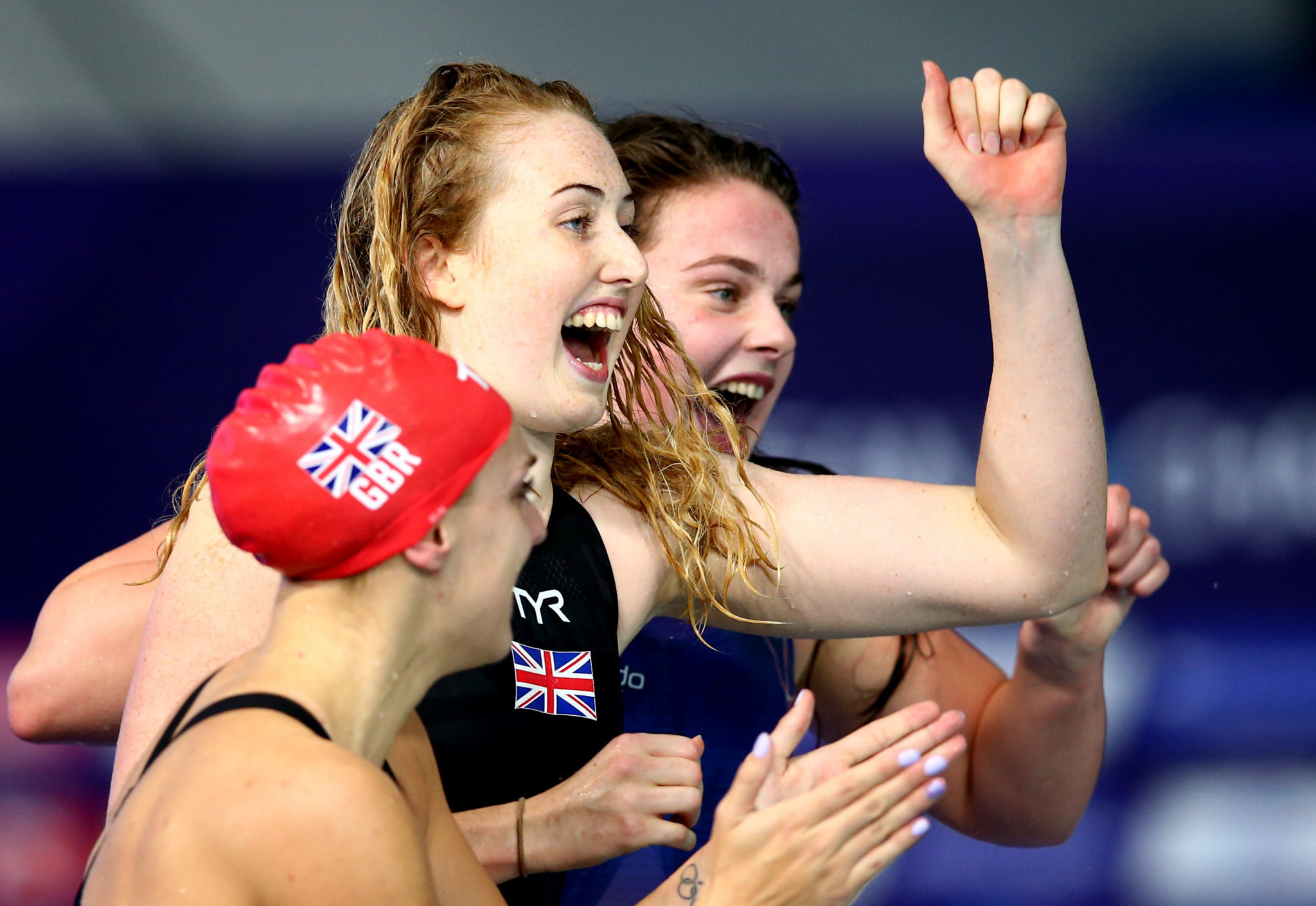The final gold of the day was also claimed by the hosts. Great Britain won the women's 4x200m freestyle thanks to a surging swim from Freya Anderson in the last 30m ©Getty Images