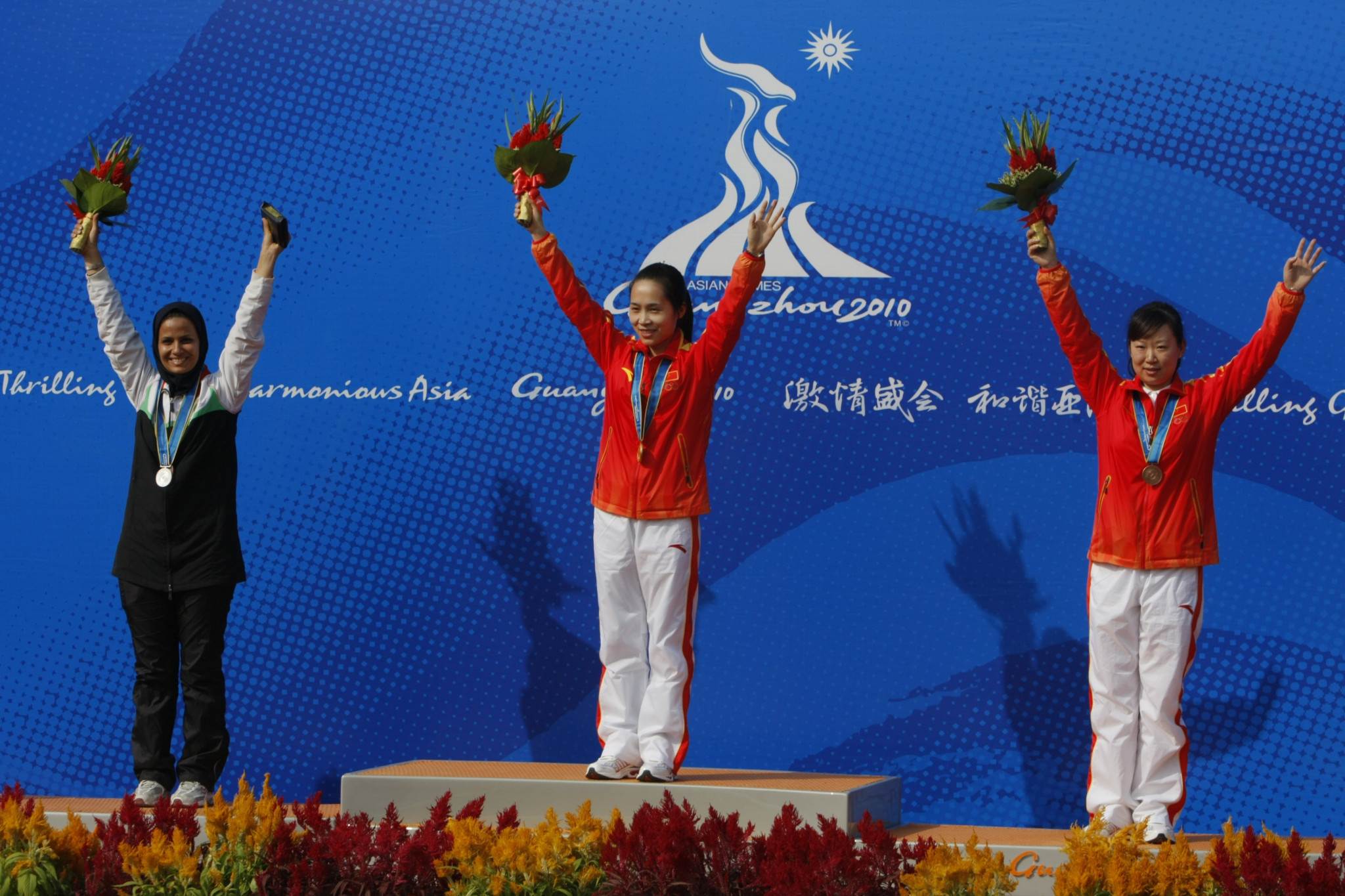 Elaheh Ahmadi, left, has won four Asian Games medals during her career, including three at Guangzhou 2010 ©Getty Images