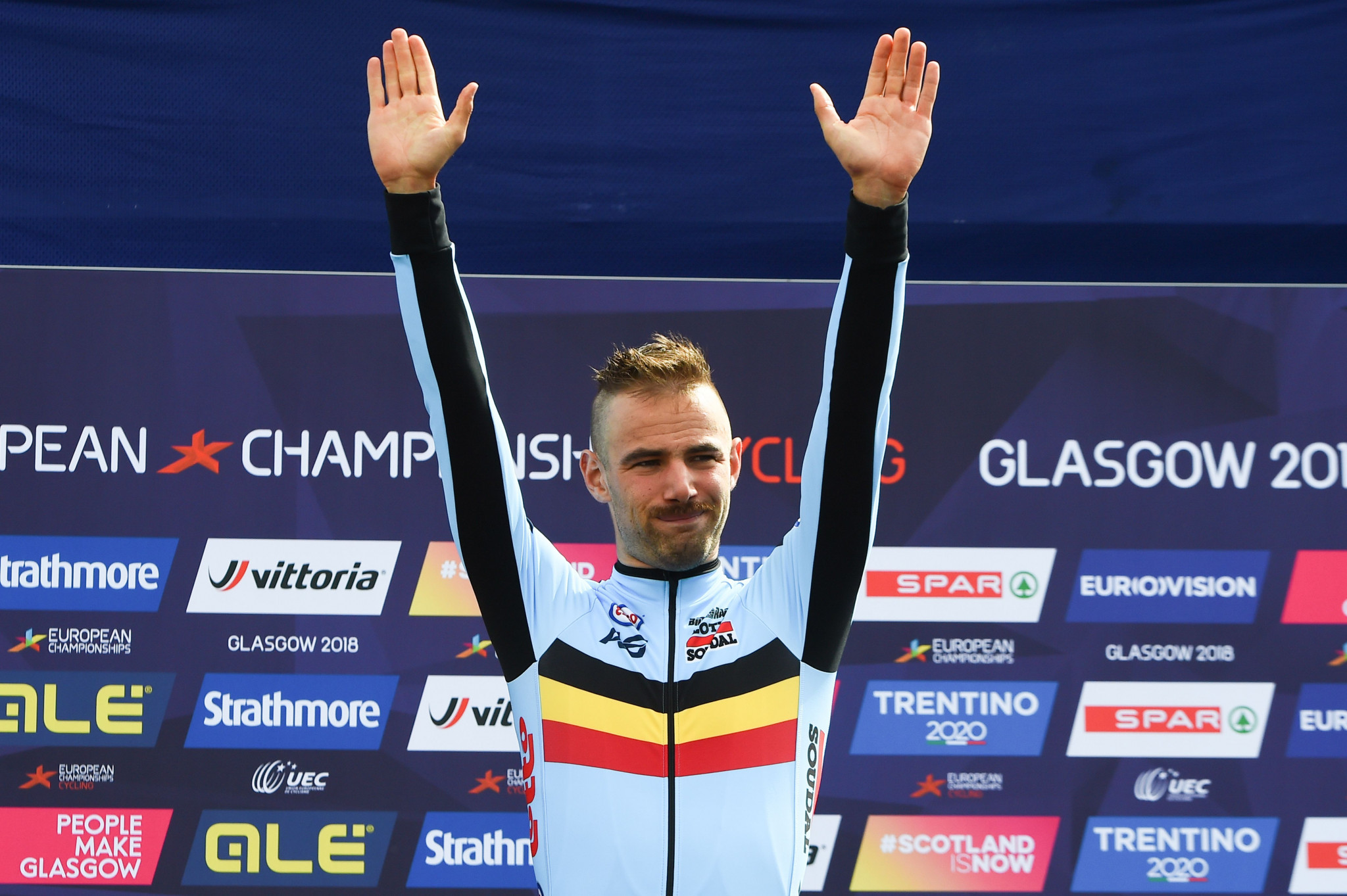 Victor Campenaerts won the men's time trial competition by less than one second ©Getty Images