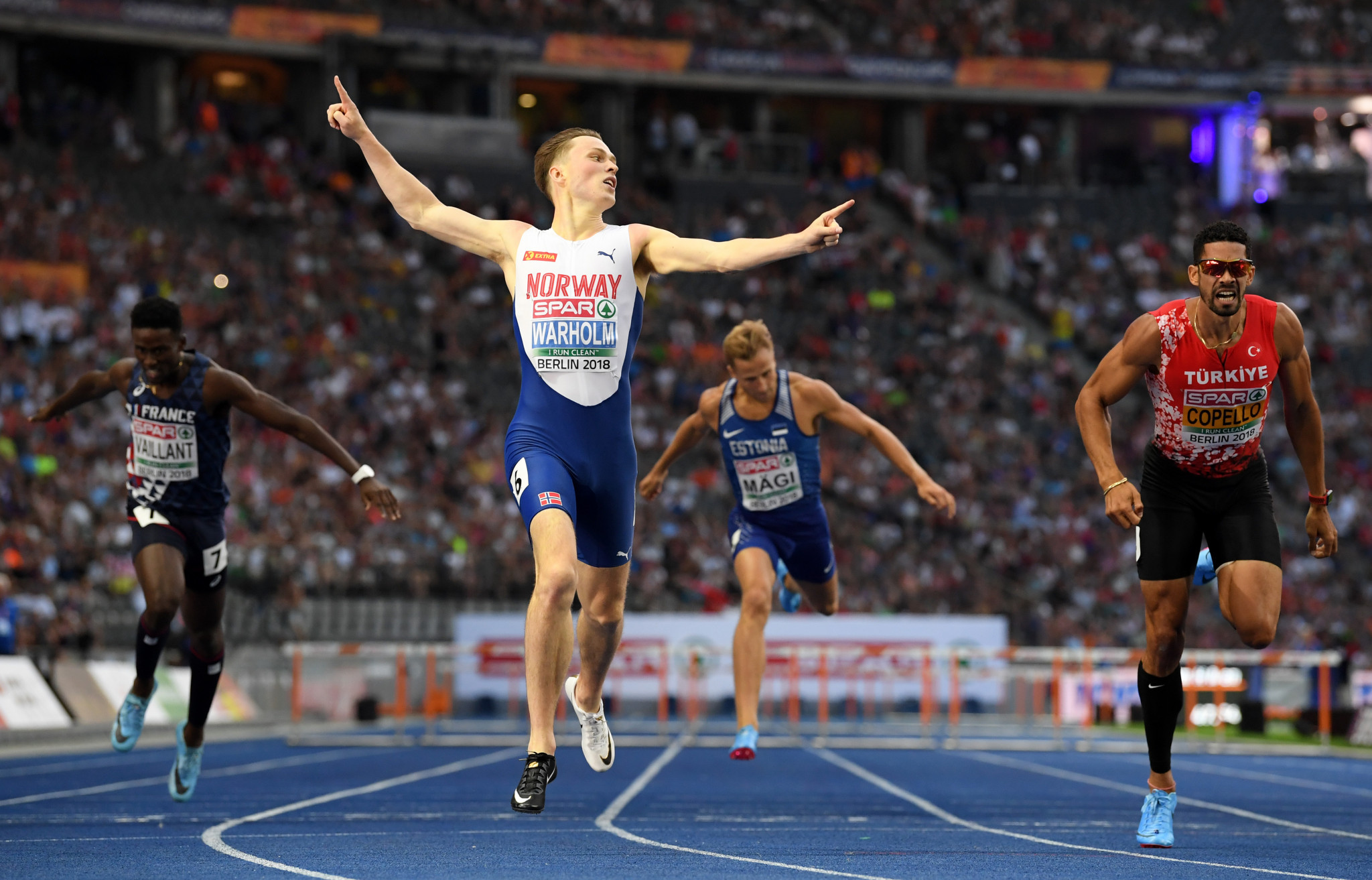 Over in Berlin at the European Athletics Championships, world champion Karsten Warholm of Norway took the gold medal in the men's 400m hurdles ©Getty Images