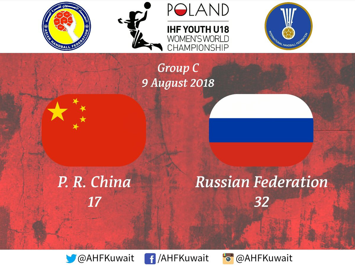 Reigning champions Russia beat China today to remain top of Group C at the Women's Youth World Handball Championships  ©AHF