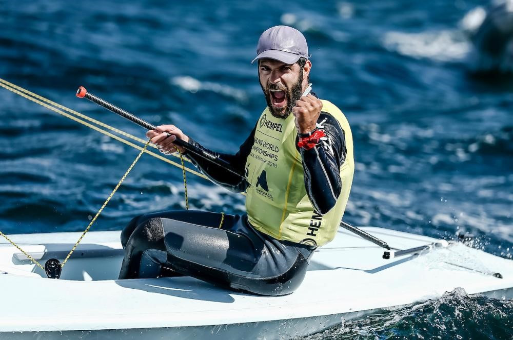 Olympic silver medallist Pavlos Kontides of Cyprus retained his world laser title in a dramatic medal race ©Sailing Energy/World Sailing