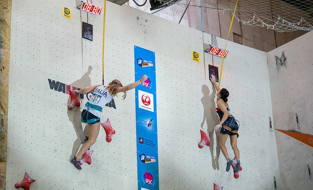 Speed finals in the youth 'B' event took place today ©IFSC