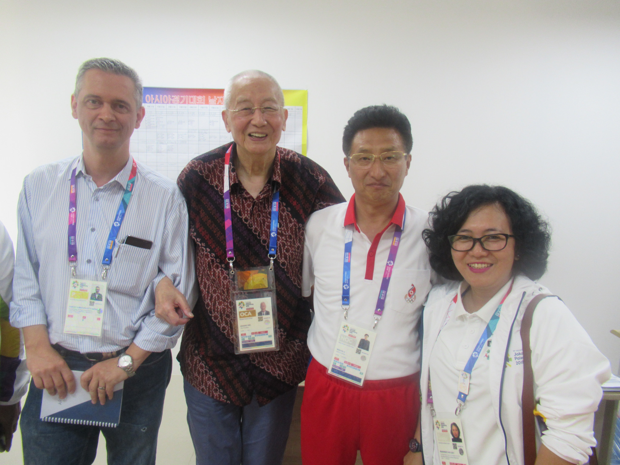 OCA honorary life vice-president Wei Jizhong visited the Asian Games Athletes' Village ©OCA