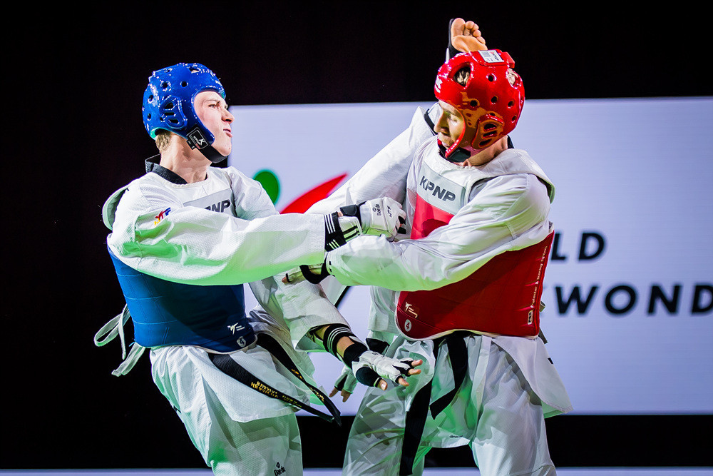 Maksim Khramtcov, left, claimed Russian victory ©World Taekwondo
