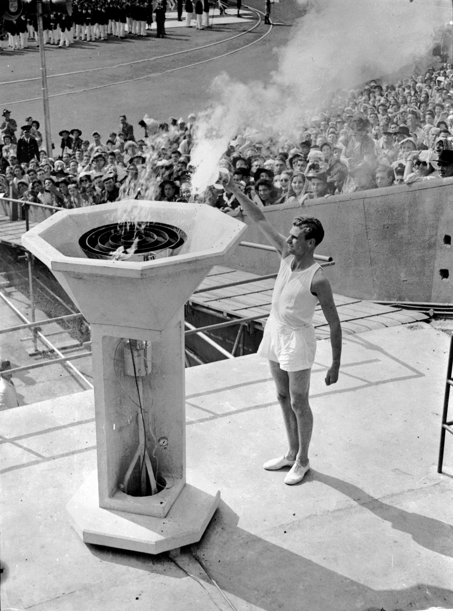 The Olympic Torch is lit at the London 1948 Games ©Getty Images