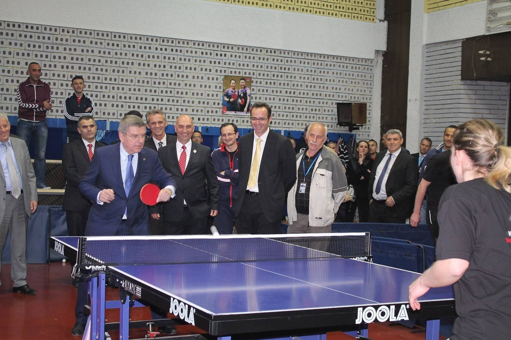 The ITTF has led the way in accepting new members, such as Kosovo, visited by IOC President Thomas Bach this month, which became an ITTF member in 2003 ©Kosovo Table Tennis Federation