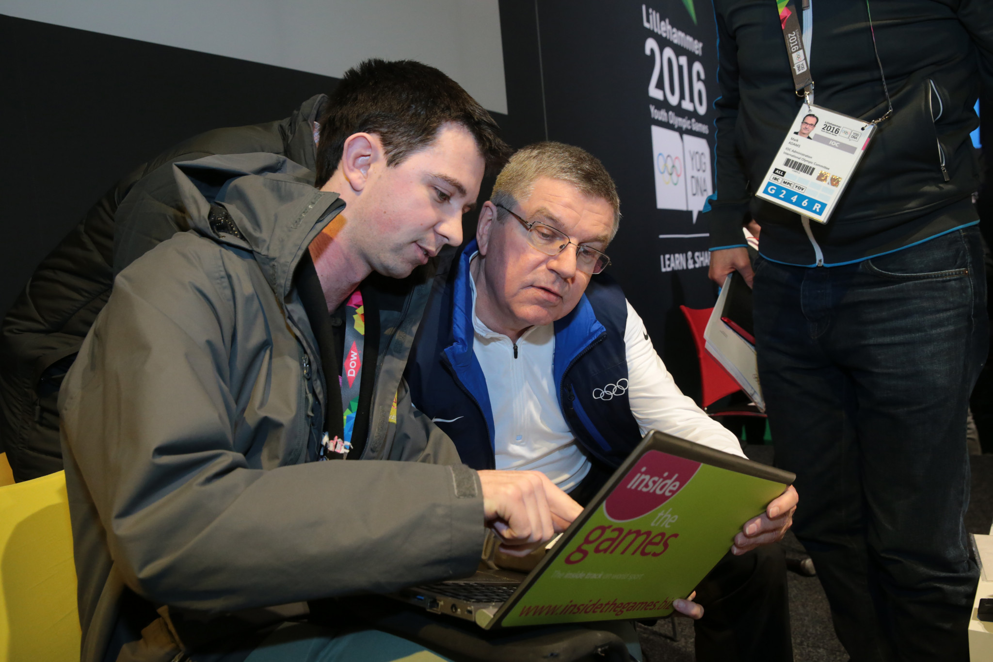 Debating suspicions of Russian doping at Sochi 2014 with Thomas Bach in Lillehammer in February 2016 ©IOC/Ian Jones