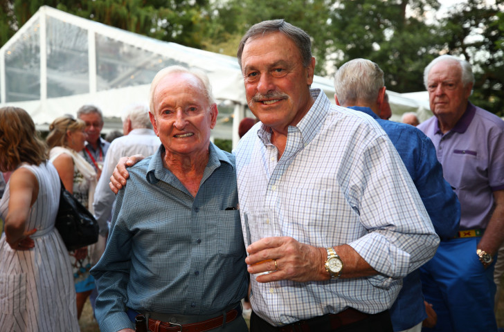 Australian tennis legends Rod Laver, left, and John Newcombe have both been staunch opponents of the proposals to condense the Davis Cup into a week-long event in late November ©Getty Images  