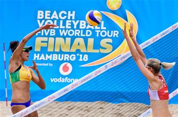 Australia's Mariafe Artacho and Taliqua Clancy gained revenge at the FIVB Beach Volleyball World Tour Finals in Hamburg today over the Canadians who beat them to the Commonwealth title ©FIVB