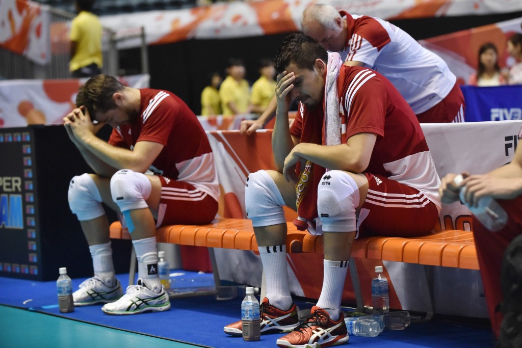 Poland's players can't hide their disappointment after their defeat to Italy 