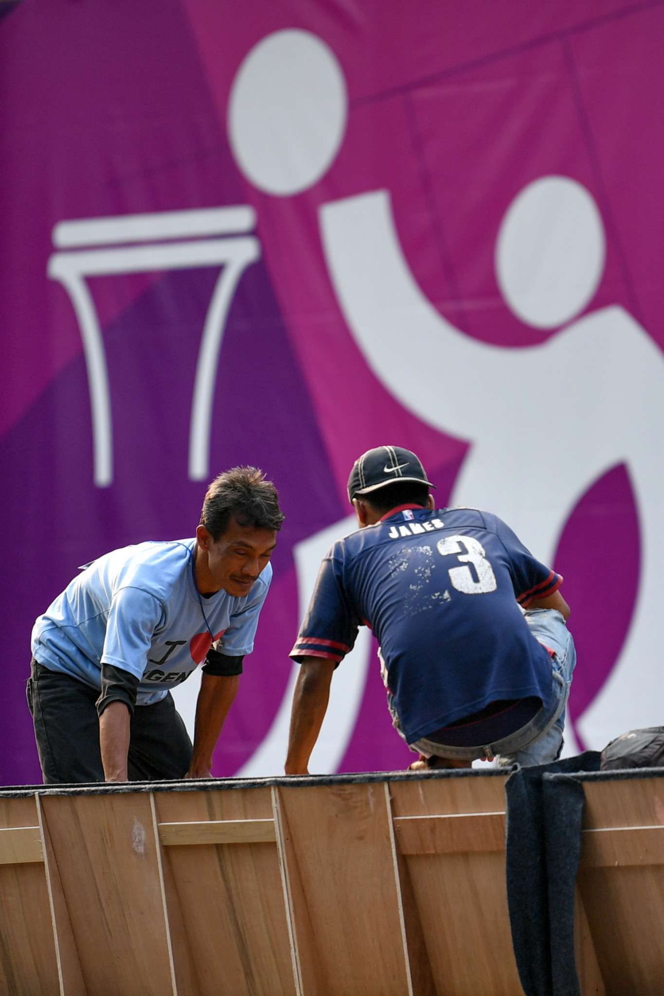 Preparations continued at the GBK Basket Hall ©Getty Images