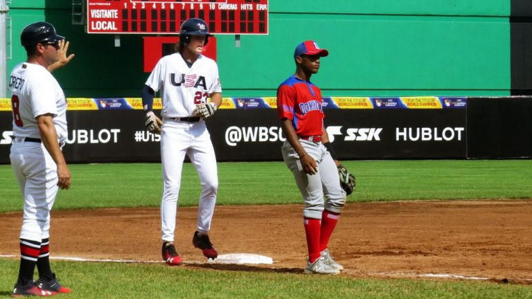 Luke Leto played a key part for the United States as they maintained their equal top position at the Super Round at the WBSC Under-15 Baseball World Cup in Panama ©WBSC