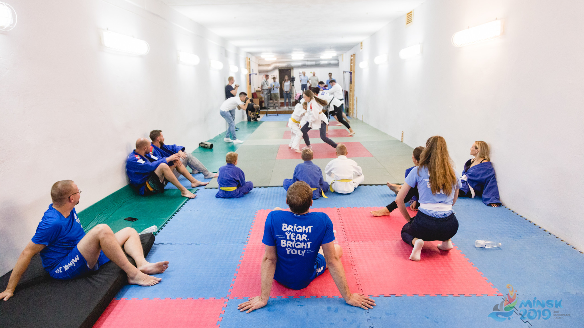 European judo champion Marina Slutskaya put the participants through their paces ©Minsk 2019