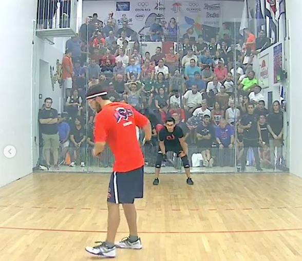 Mexico's Roderigo Montoya, at back of court, beat Charlie Pratt of the United States in the men's final of the Racquetball World Championships in Costa Rica ©Instagram