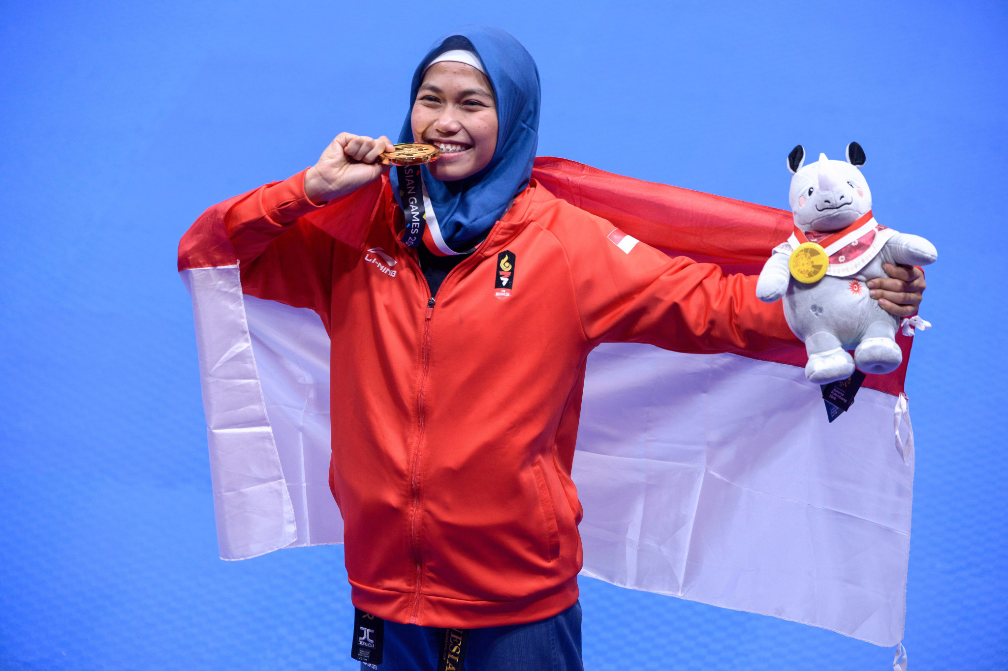 Indonesia's Defia Rosmaniar won her country's first gold of the Asian Games today, in the women's individual poomsae taekwondo final ©Getty Images