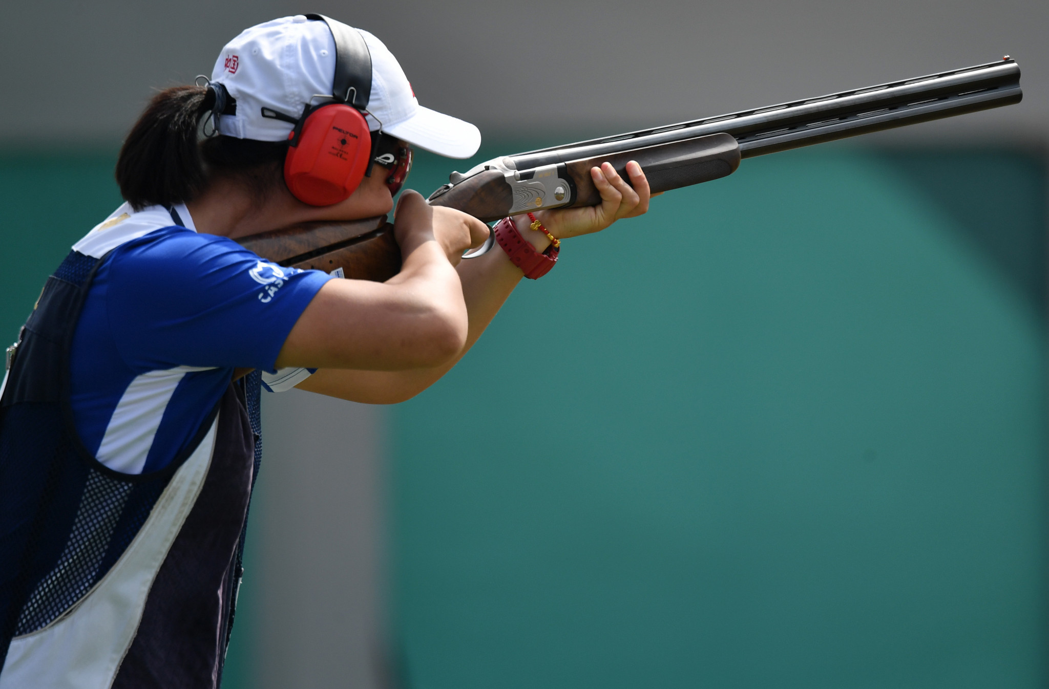 China's Zhang Xinqiu equalled the Asian record on her way to winning the women's trap shooting competition ©Getty Images