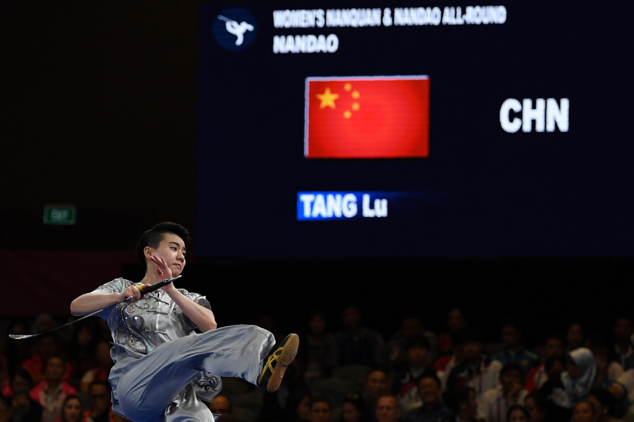 China's Lu Tang wrapped up victory in the women's nanquan and nandao all-around wushu event ©Getty Images